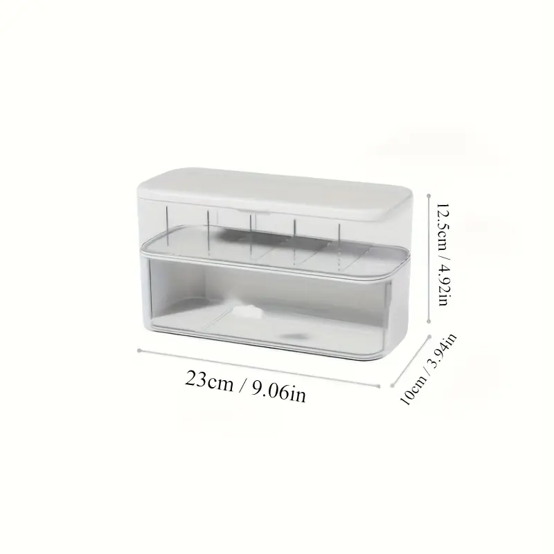 1pc Transparent Desktop Cable Organizer Box with Lid - Lightweight Plastic, Multi-Compartment Storage for Cables and Chargers, Compact Design for Home Office Desks, Tables, and Drawers, Cable Storage Box