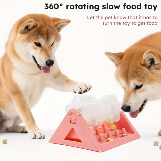 Durable Interactive Dog Food Dispenser Toy | Automatic Treat Dispensing Puzzle Feeder for Mental Stimulation & Digestive Health, Green Pet Enrichment Activity Toy, Triangular Design, Sturdy Construction, Smart Dogs