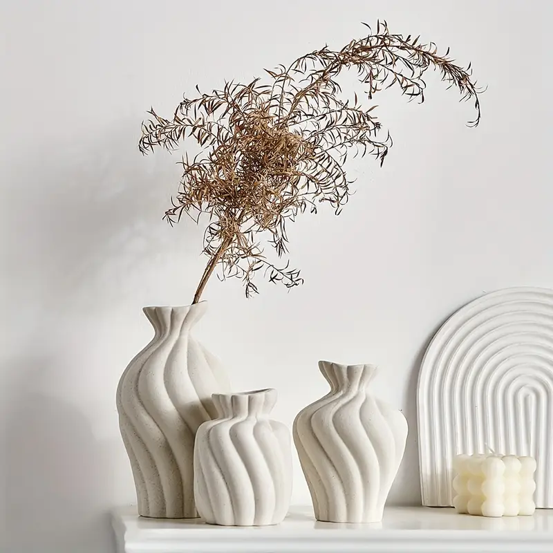1pc/3pcs Ceramic Vase, Decorative Table Centerpiece for Banquets, Weddings, Festivals, and Four Seasons Decorations