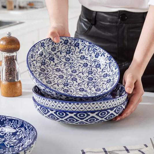 8.5 Inch, 4pcs, Ceramic Pasta Bowls Set, 32 Ounce, High Quality And Scratch Resistant, Dishwasher & Oven & Microwave Safe, The Ideal Choice For Kitchen Dinnerware