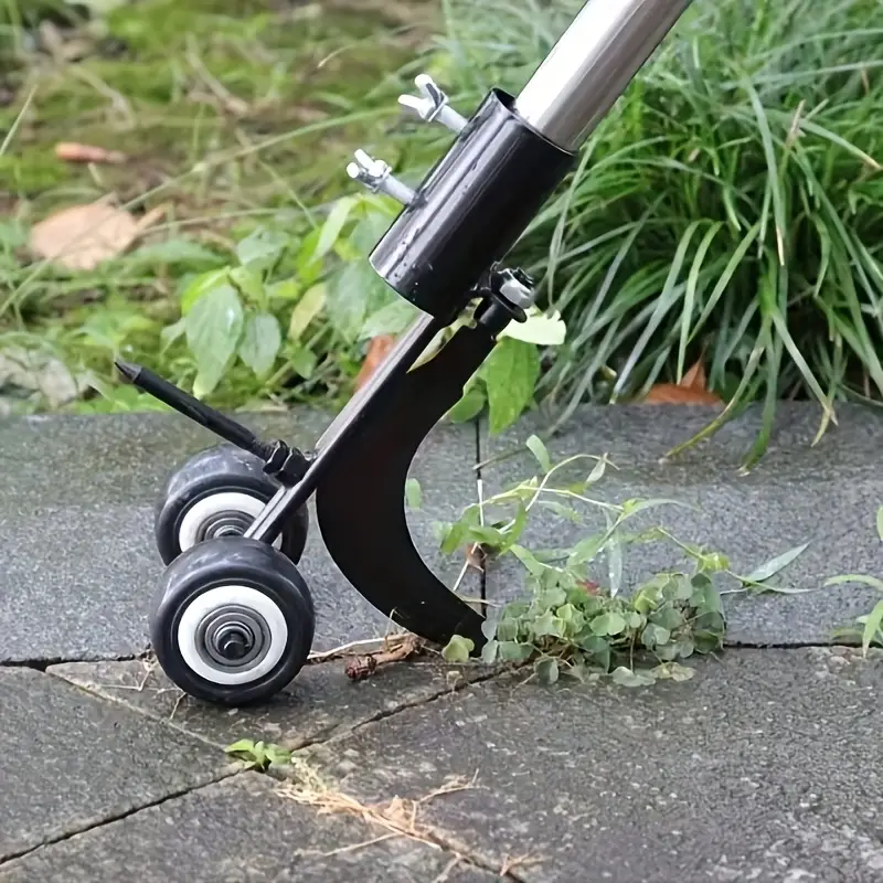 2-Wheel Ergonomic Heavy-Duty Metal Garden Weeding Tool and Rolling Weeder | Multifunctional with Rust-Resistant Coating - Efficient for Channels, Cracks, Flower Beds, and Narrow Spaces, No Handle Included