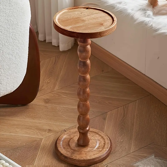 LOVEWE Solid Wood Side Table with 3-Leg Stability Base - Modern Minimalist Decorative Plant Display Table for Small Spaces, Coffee Table for Bedroom, Living Room & Office, Easy Assembly, No Power Needed, Small Table for Living Room