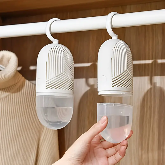 6-Pack Reusable PVC Moisture Absorber Bags | Hanging Dehumidifier for Closets and Bathrooms, Wardrobe Dehumidification Accessories