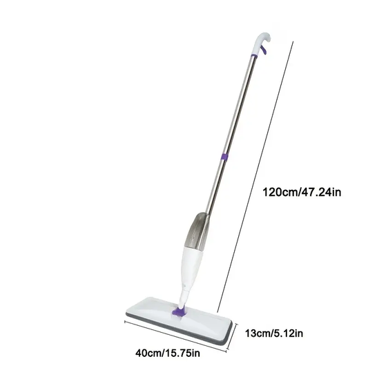 Versatile Microfiber Spray Mop with Reusable Pads - Ideal for Wet & Dry Cleaning on Hardwood, Laminate, Tile & Ceramic Floors - Perfect for Kitchen, Bathroom, Living Room with Long Handle, Mop Pads