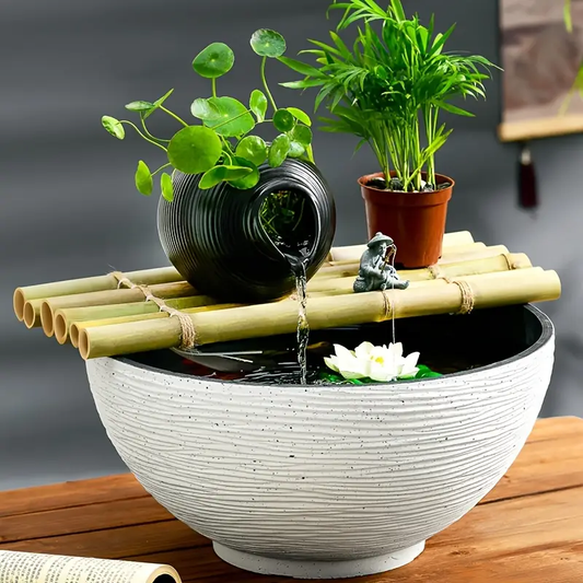 Durable Plastic White Retro Style Lotus Bowl | Outdoor and Indoor Fish Tank and Flower Pot Combination, No Holes, Suitable for Hydroponic Plants and Fish and Shrimp Raising - Garden Gardening Flower Pot Container, Aquarium, Multi-functiona